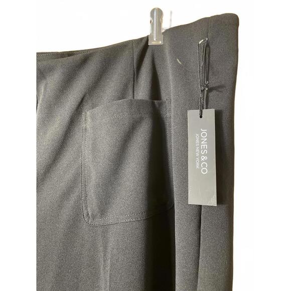 Jones & Co Black Dress Pants Women's 3X Black Wide Leg NWT - Picture 2 of 6
